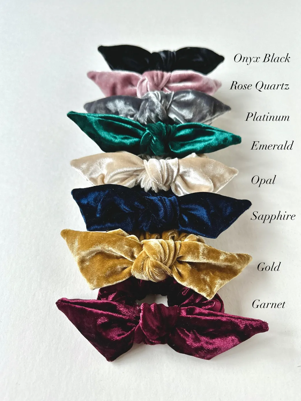 Petite Crushed Velvet Knot Scrunchie | Bow Scrunchie | Multiple Colors | Hand Tied