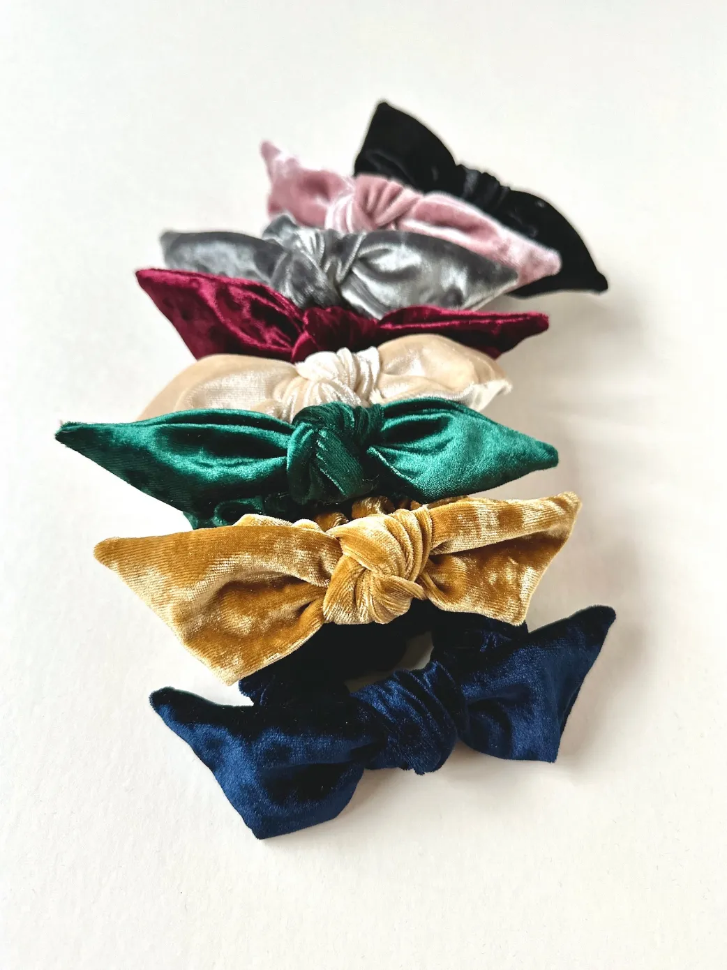 Petite Crushed Velvet Knot Scrunchie | Bow Scrunchie | Multiple Colors | Hand Tied