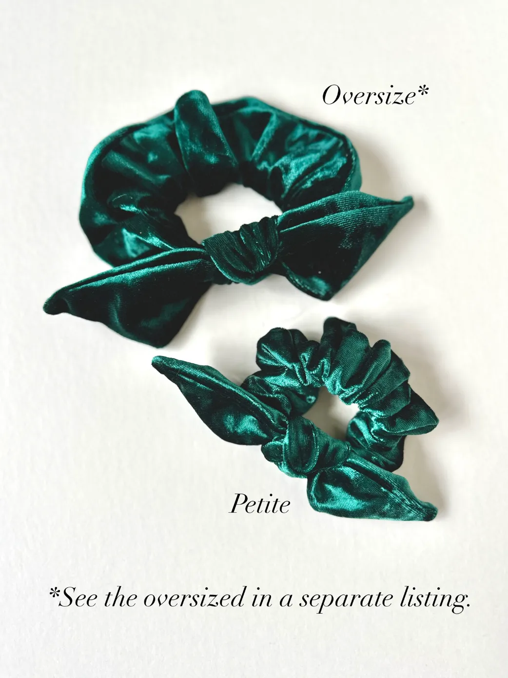 Petite Crushed Velvet Knot Scrunchie | Bow Scrunchie | Multiple Colors | Hand Tied