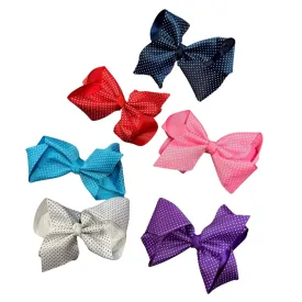 Polka Dot Ribbon Hair Bow Clip