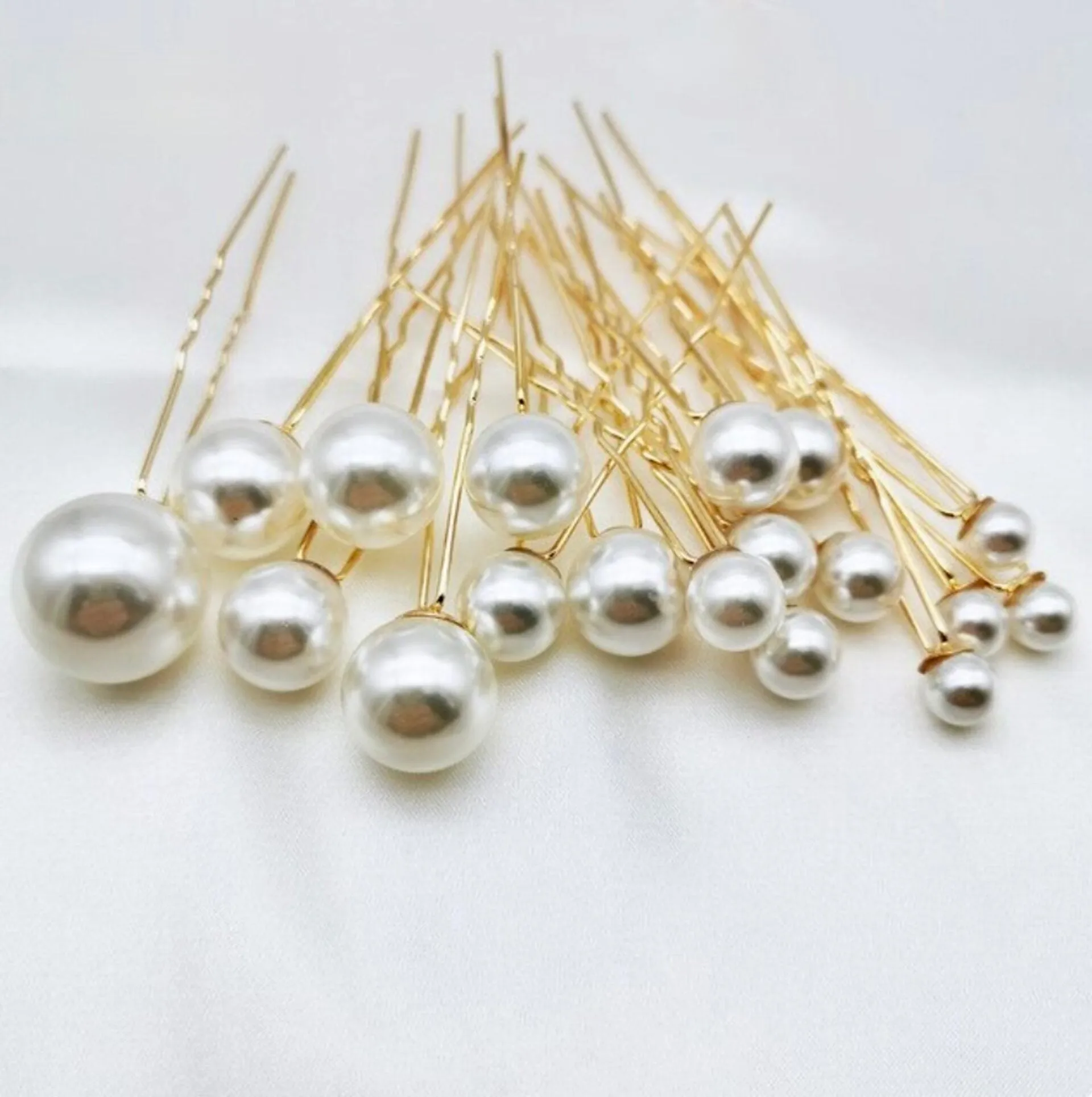 "Unity" - Pearl Bridal Hair Pin Set 18pcs - Available in Silver, Rose Gold and Yellow Gold