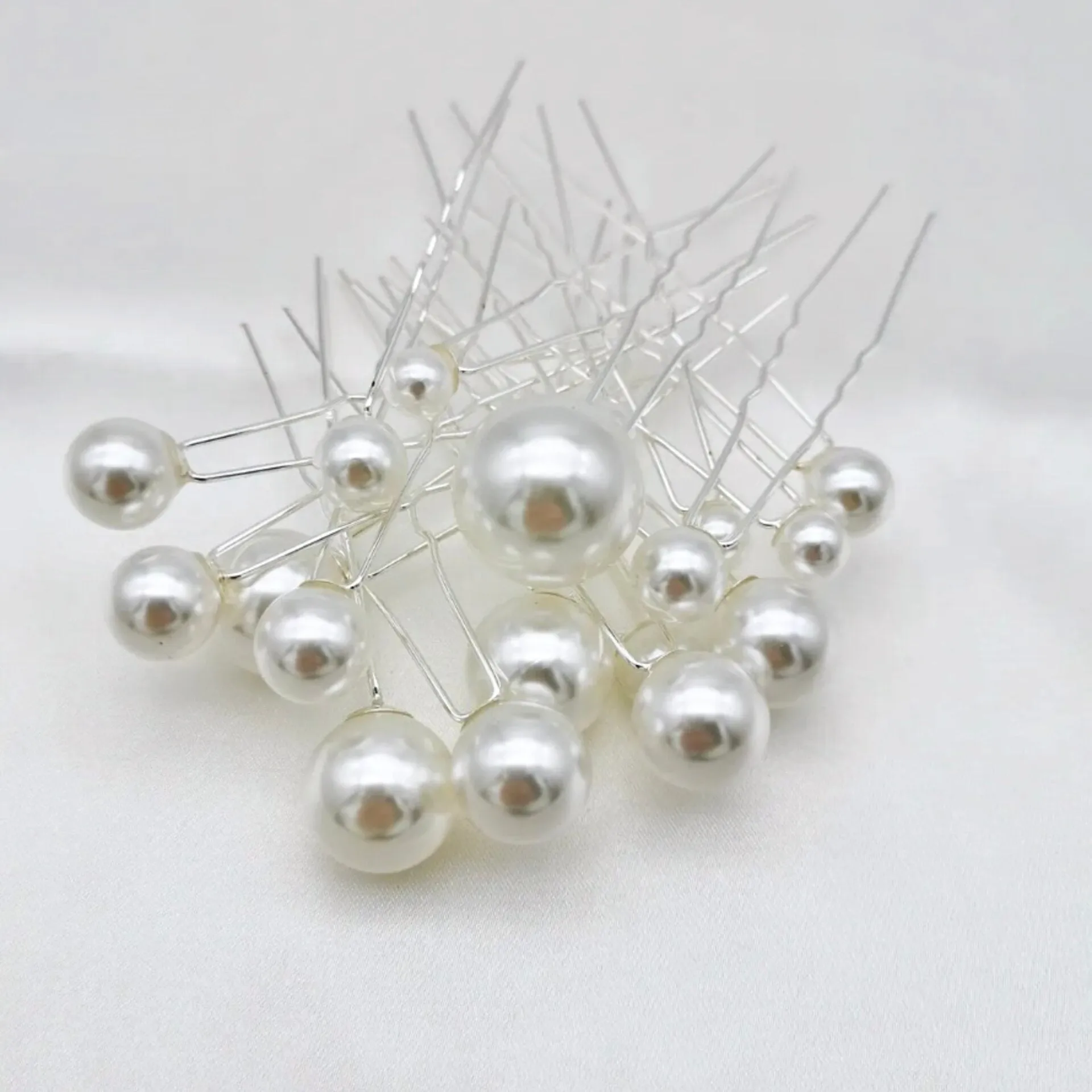 "Unity" - Pearl Bridal Hair Pin Set 18pcs - Available in Silver, Rose Gold and Yellow Gold