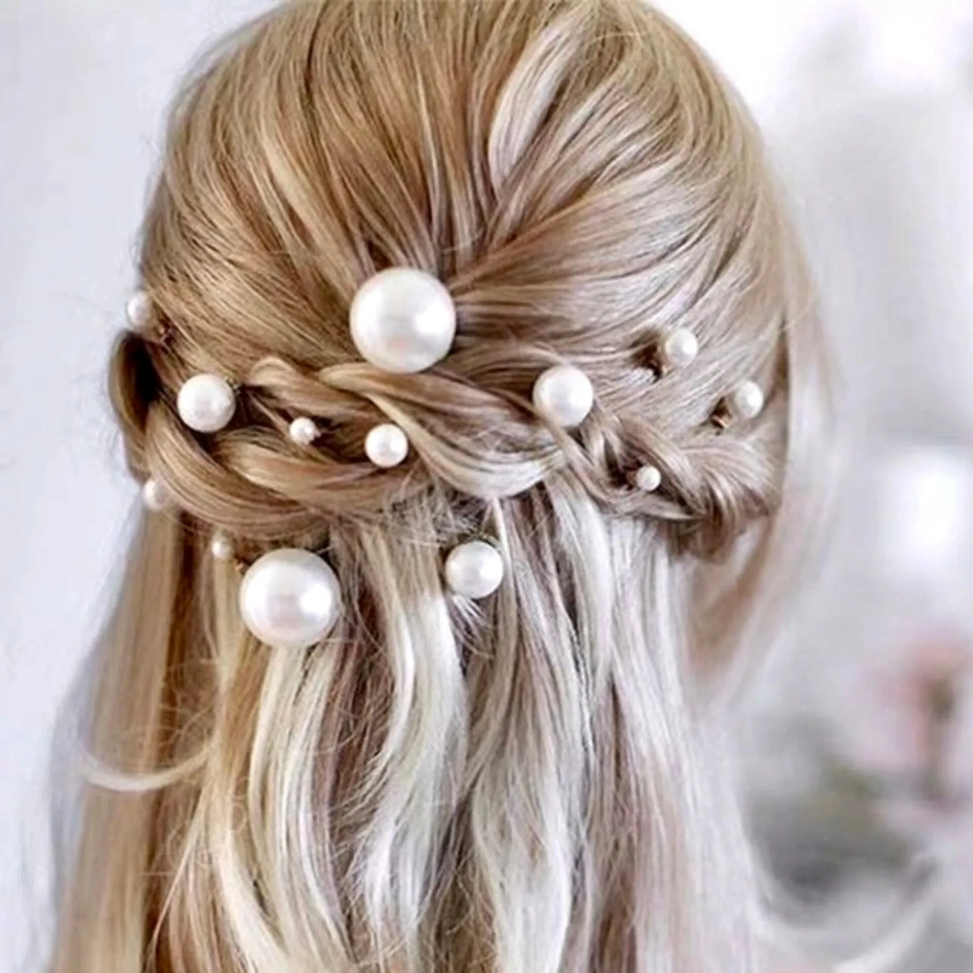 "Unity" - Pearl Bridal Hair Pin Set 18pcs - Available in Silver, Rose Gold and Yellow Gold