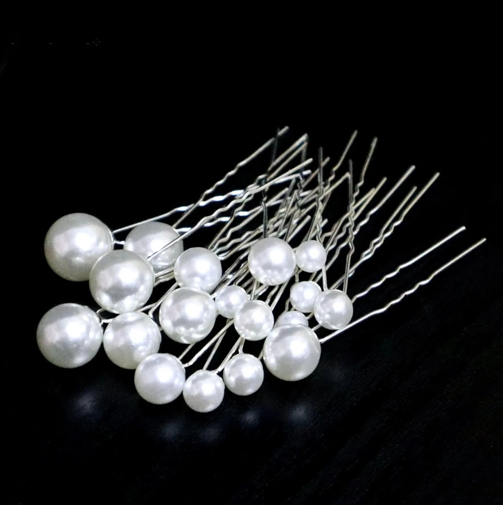 "Unity" - Pearl Bridal Hair Pin Set 18pcs - Available in Silver, Rose Gold and Yellow Gold