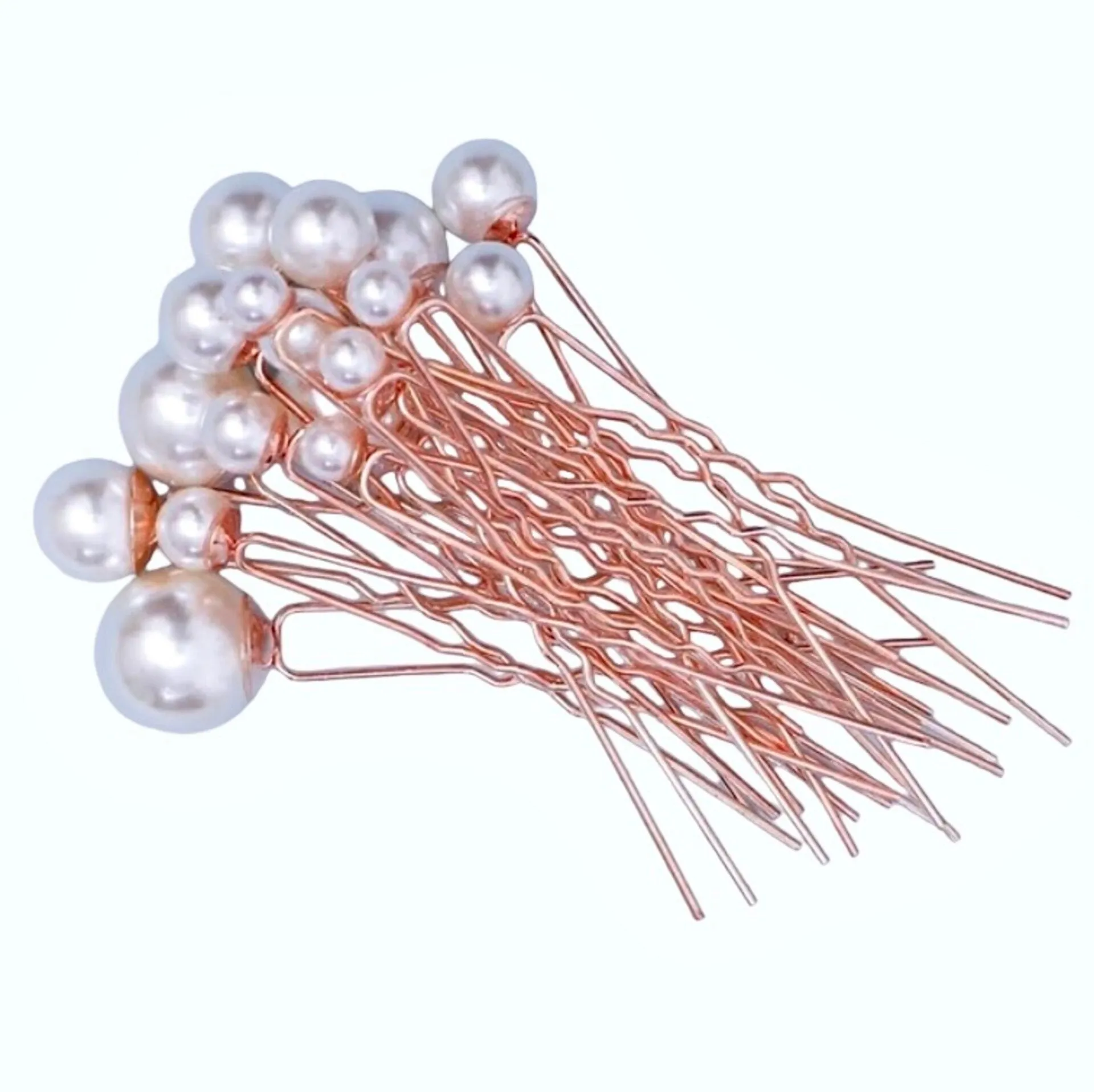 "Unity" - Pearl Bridal Hair Pin Set 18pcs - Available in Silver, Rose Gold and Yellow Gold