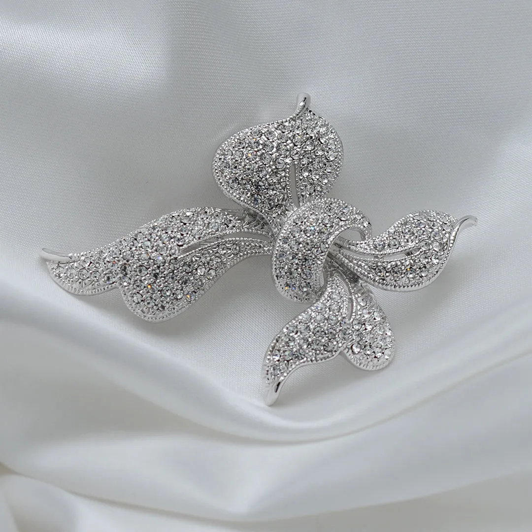 Ribbon Knot Stone Studded Brooch