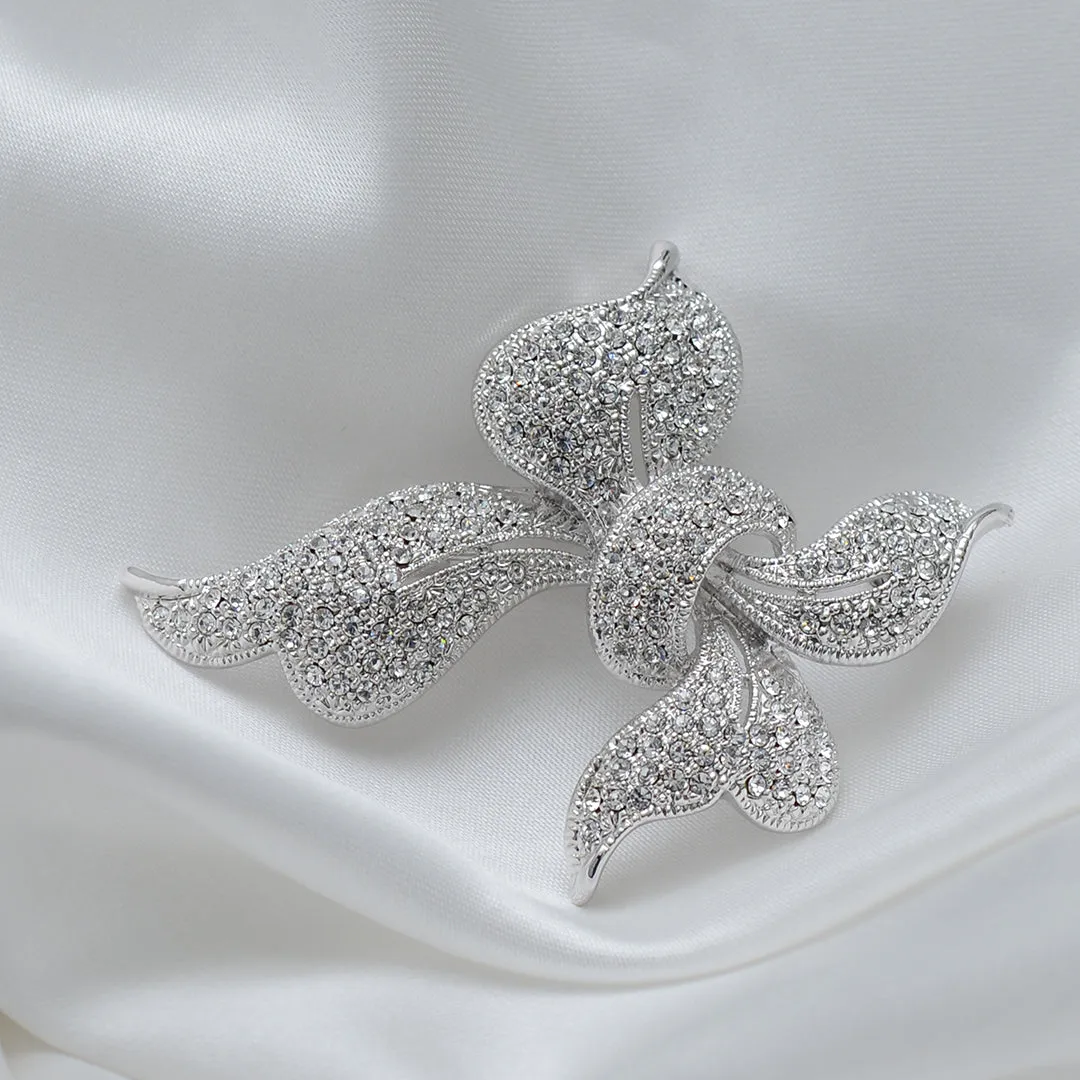 Ribbon Knot Stone Studded Brooch