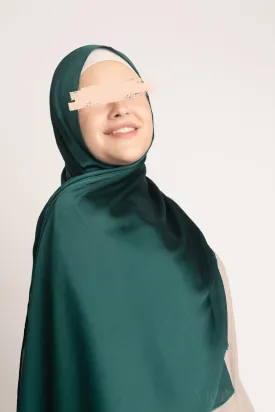 Satin Crinkle Hijab - Jade