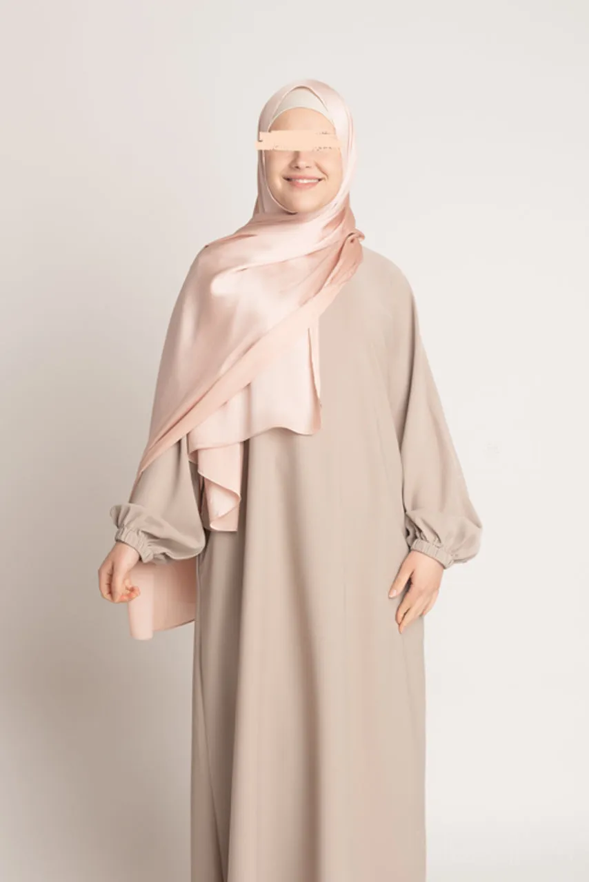 Satin Crinkle Hijab - Rosewater