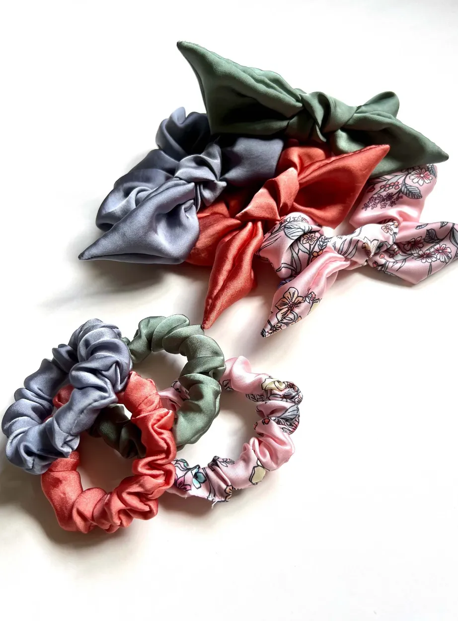 Silk Series Knot Scrunchie | Silky Chiffon | Sleeping Silk Scrunchie | Luxury Designer Hair Accessories | Hand Tied