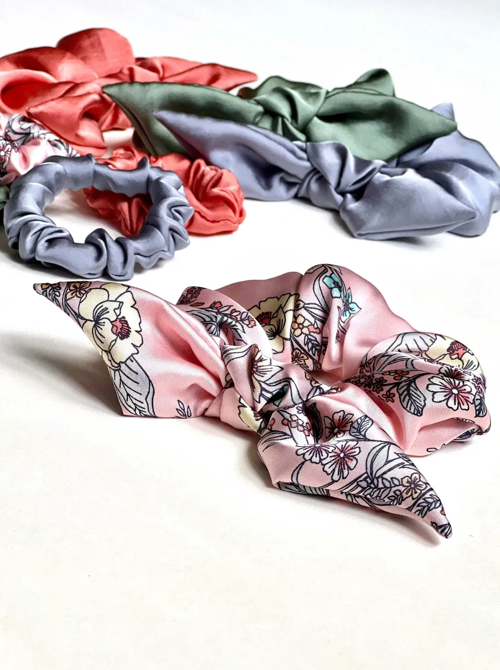 Silk Series Knot Scrunchie | Silky Chiffon | Sleeping Silk Scrunchie | Luxury Designer Hair Accessories | Hand Tied