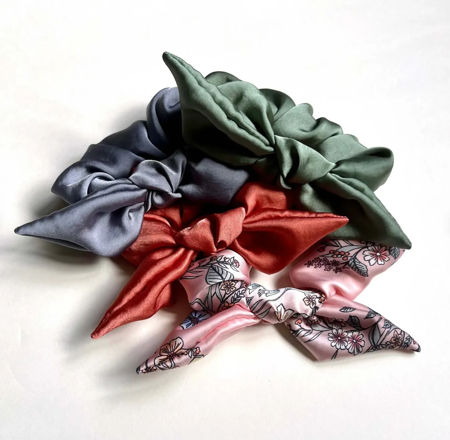 Silk Series Knot Scrunchie | Silky Chiffon | Sleeping Silk Scrunchie | Luxury Designer Hair Accessories | Hand Tied