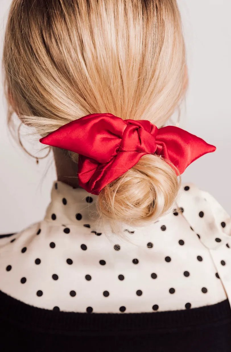 Silk Series Knot Scrunchie | Silky Chiffon | Sleeping Silk Scrunchie | Luxury Designer Hair Accessories | Hand Tied