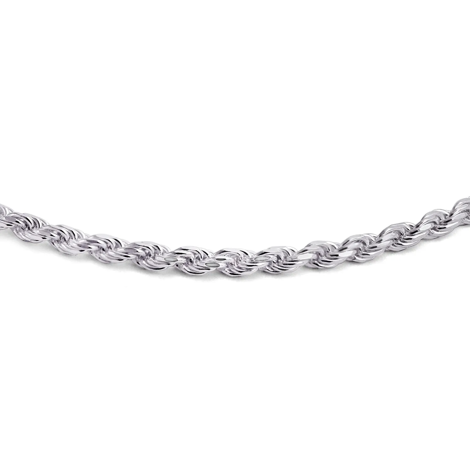 Simple Twist Rope Chain Link Bracelet Sterling Silver Made in Italy