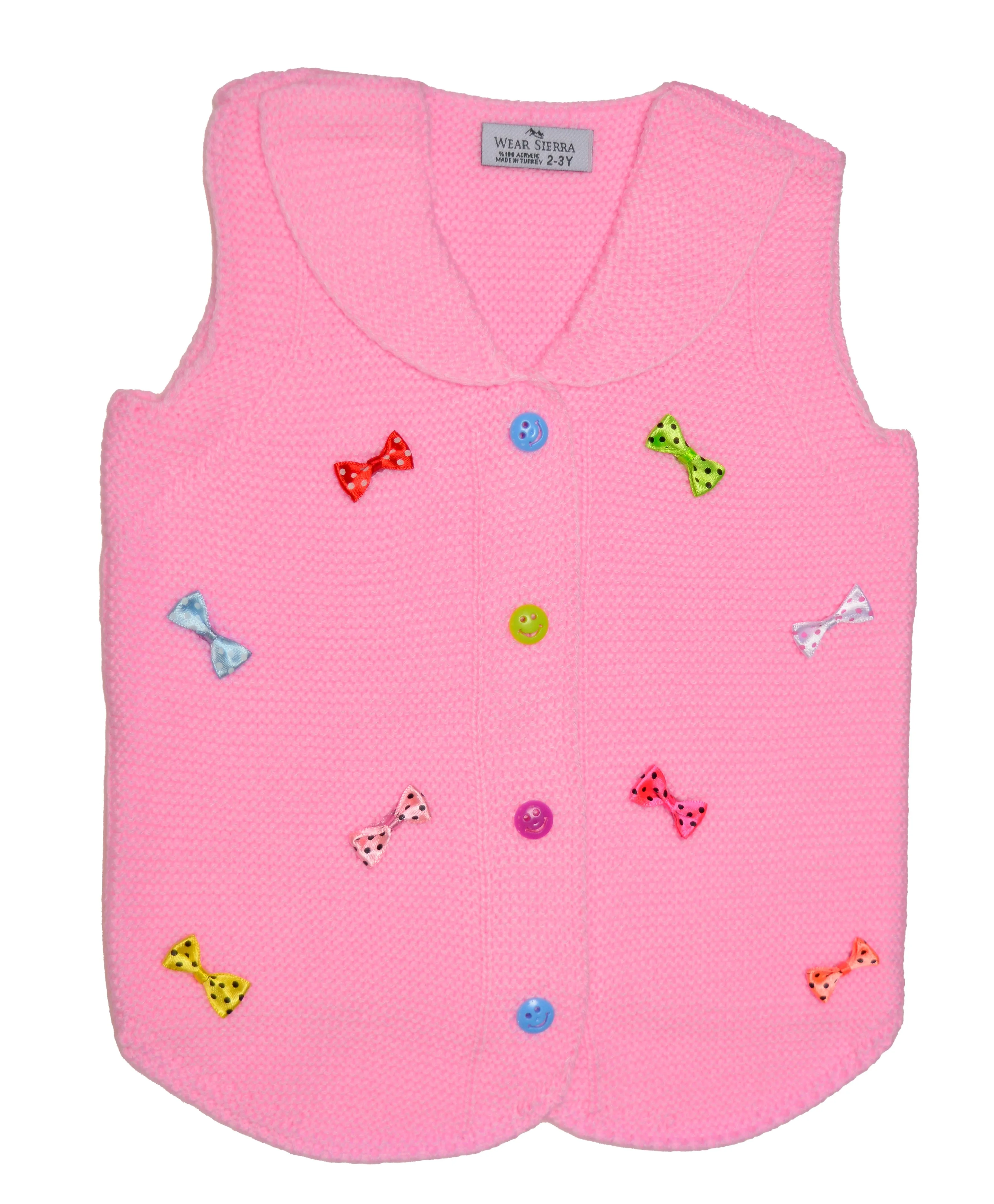 Sleeveless Sweaters For Girls - Button Front Vest for Infants and Toddlers