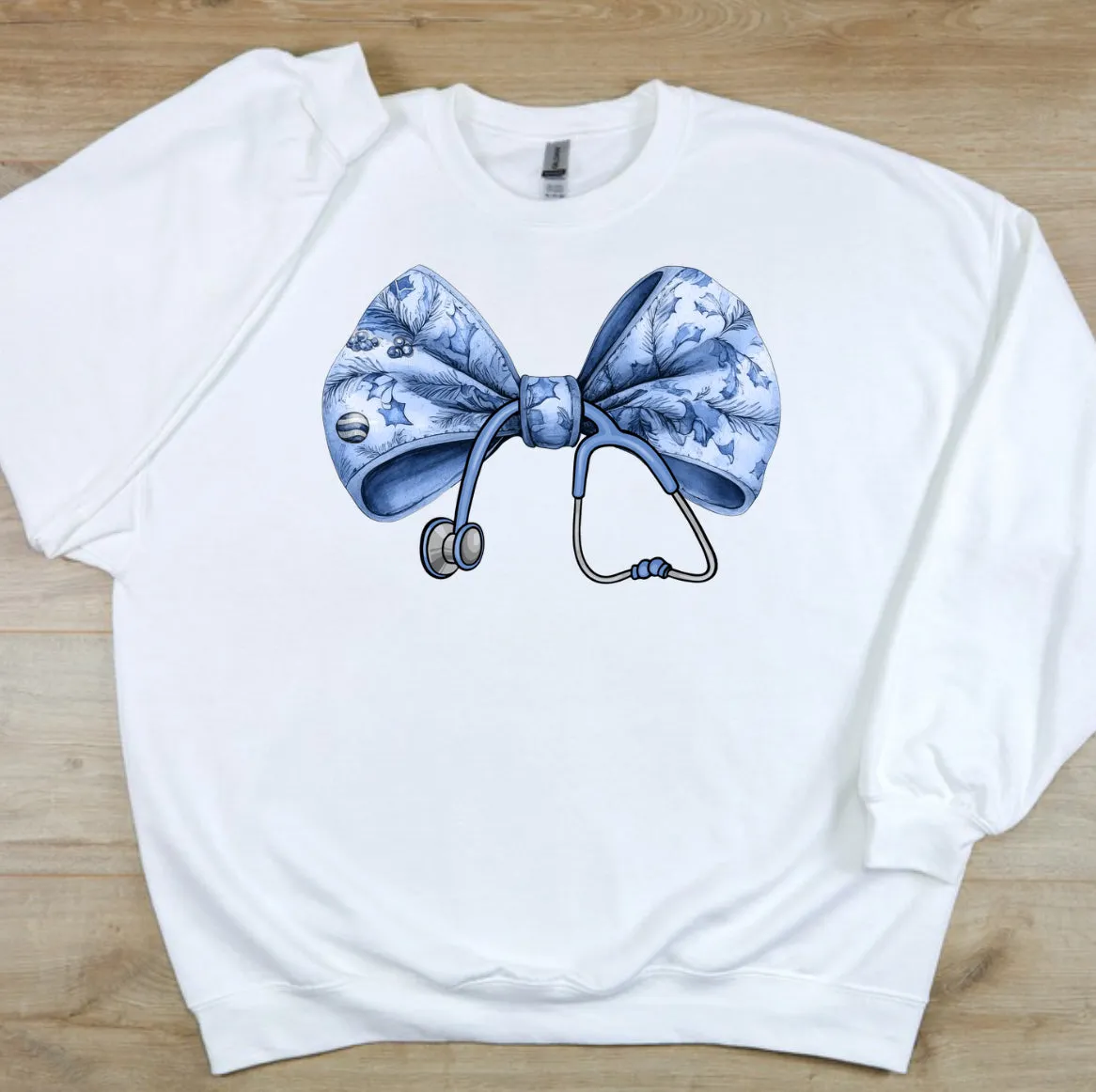 Stethoscope Bow Nurse Crewneck Sweatshirt