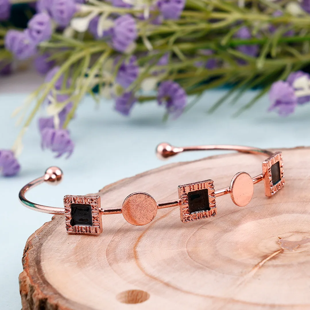 Stylish Rose Gold Cubic Shape Bracelet