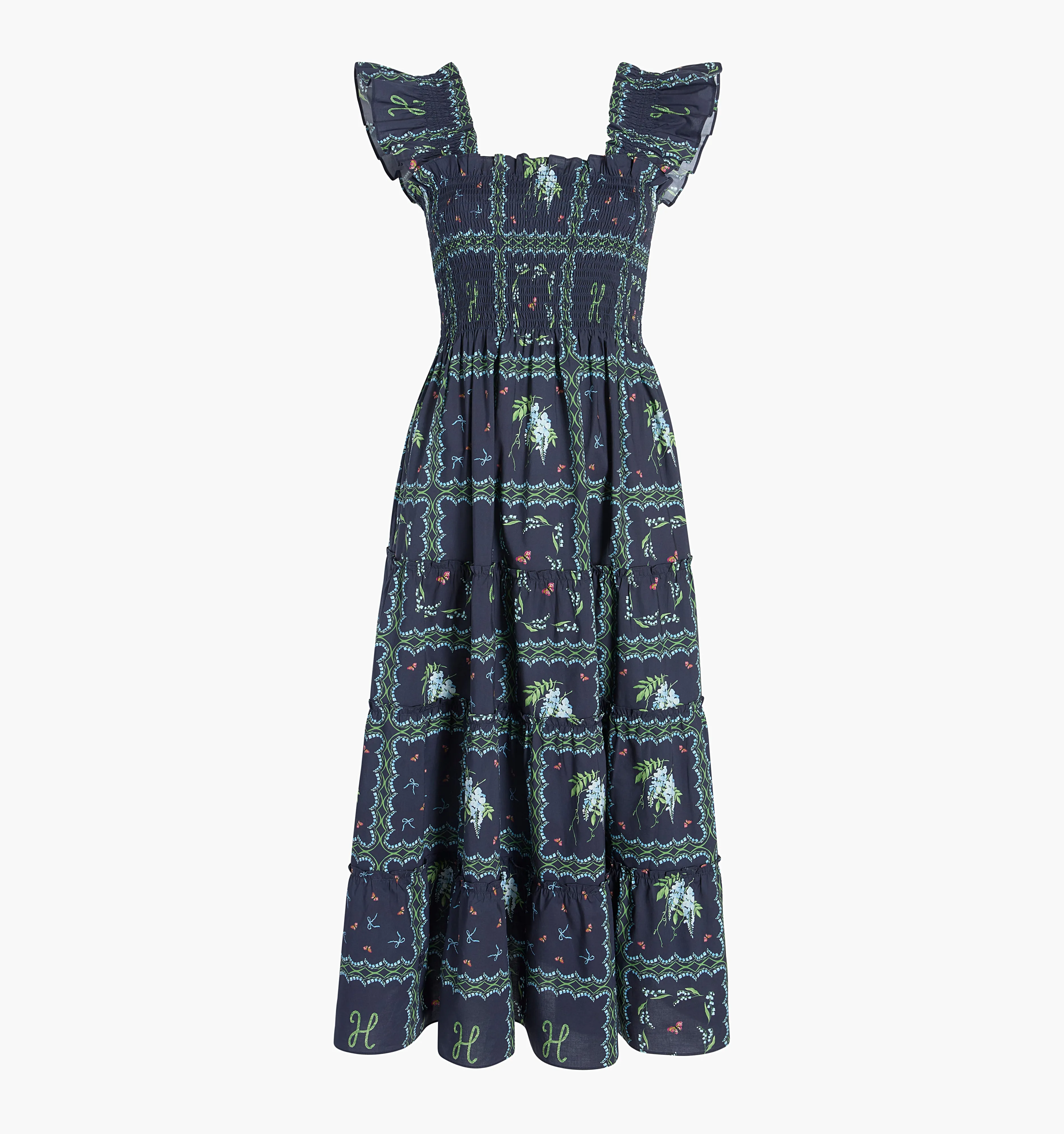 The Ellie Nap Dress - Navy Floral Patchwork