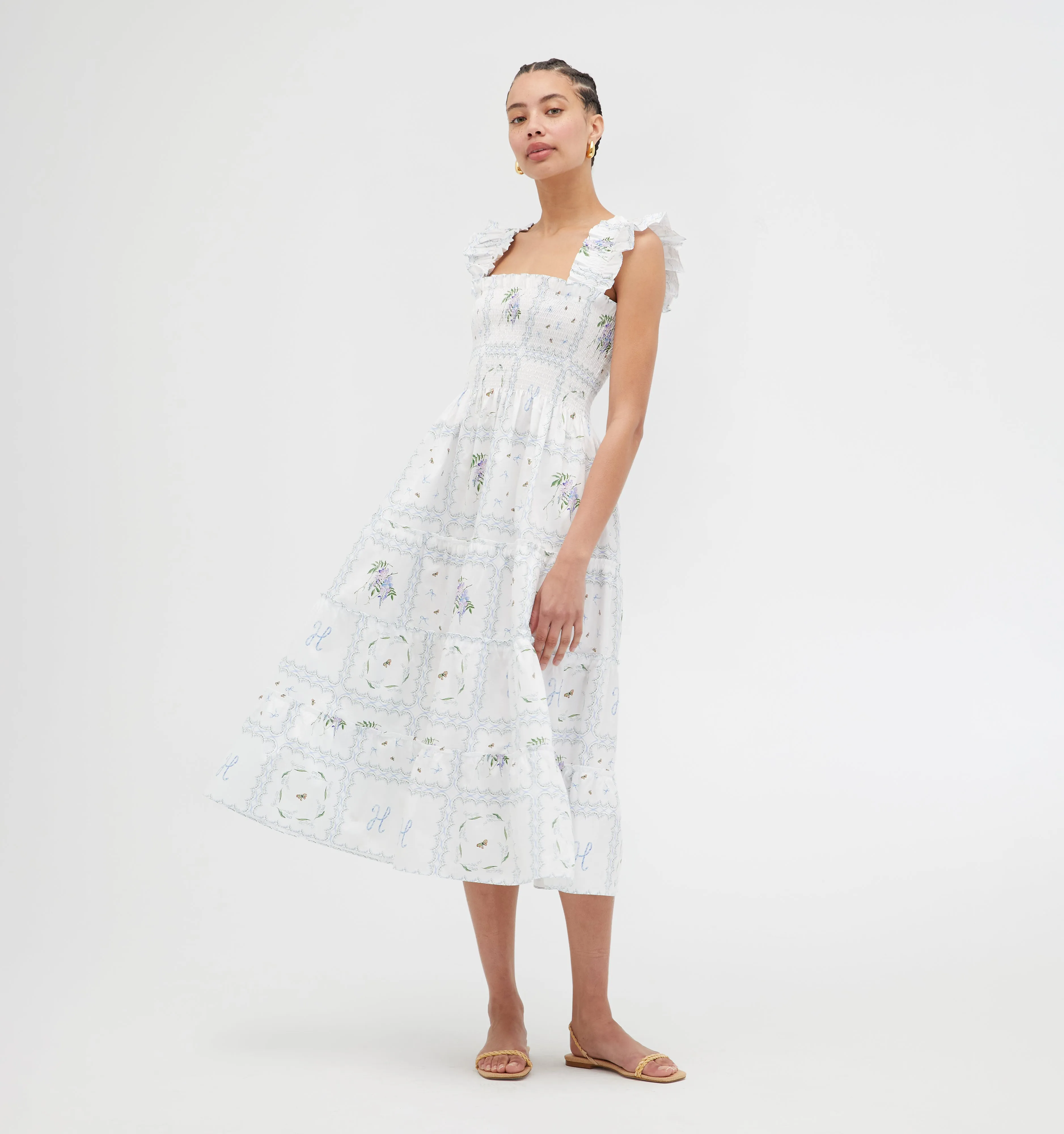 The Ellie Nap Dress - White Floral Patchwork