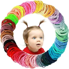 Zeal'nlife 200PCS No Crease Elastic Hair Ties for Baby Girls - 20 Colors